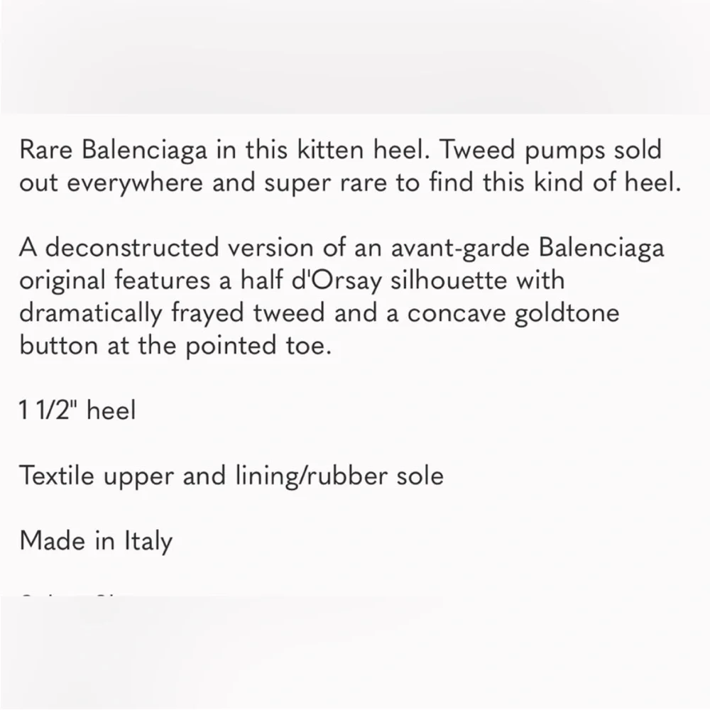 $1,129 Balenciaga Black and White Heels with Chic Tweed Design - Picture 12 of 12